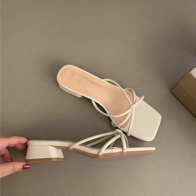 Open Toe Women Slippers Fashion Low Heel Sandal Summer Women's Shoes