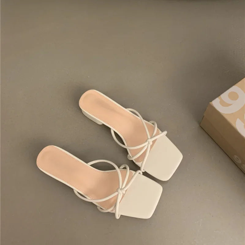 Open Toe Women Slippers Fashion Low Heel Sandal Summer Women's Shoes